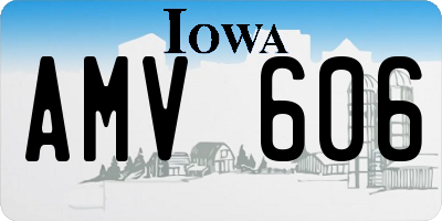IA license plate AMV606