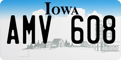 IA license plate AMV608