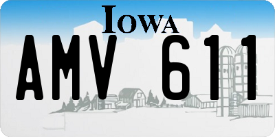 IA license plate AMV611
