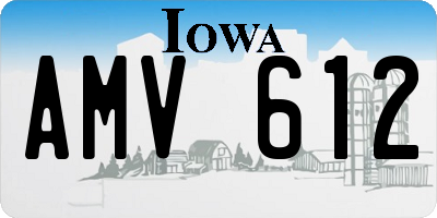 IA license plate AMV612