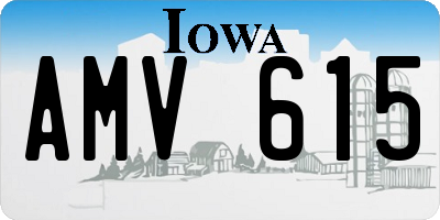 IA license plate AMV615