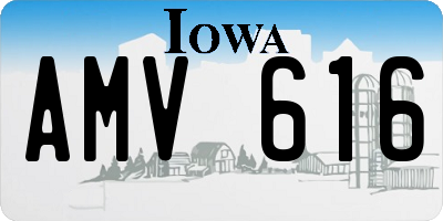 IA license plate AMV616