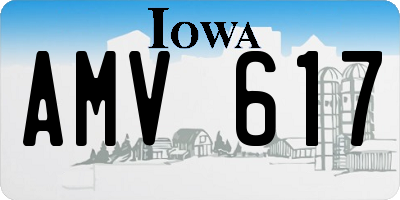 IA license plate AMV617