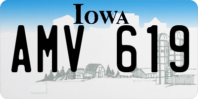 IA license plate AMV619