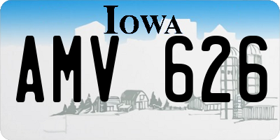 IA license plate AMV626