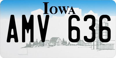 IA license plate AMV636
