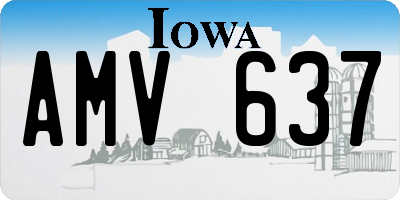 IA license plate AMV637