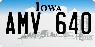 IA license plate AMV640
