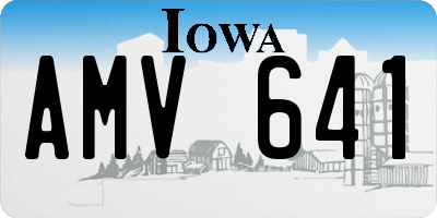 IA license plate AMV641