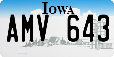 IA license plate AMV643