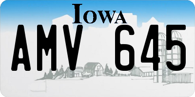 IA license plate AMV645