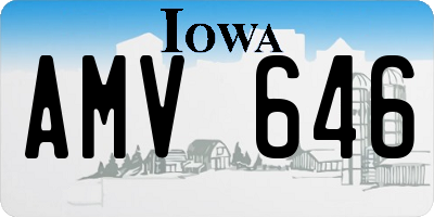 IA license plate AMV646