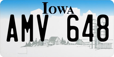 IA license plate AMV648