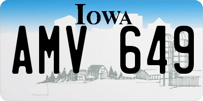 IA license plate AMV649