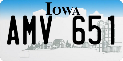 IA license plate AMV651