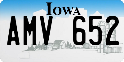 IA license plate AMV652