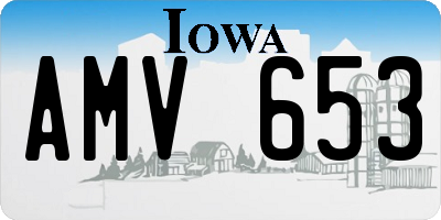 IA license plate AMV653
