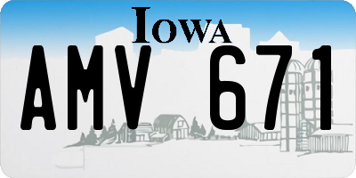 IA license plate AMV671
