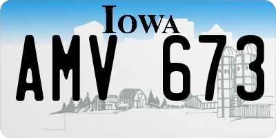 IA license plate AMV673