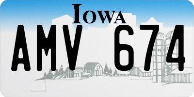 IA license plate AMV674