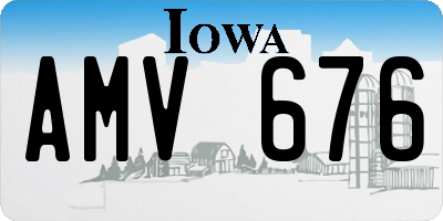 IA license plate AMV676