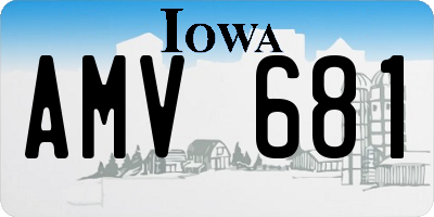 IA license plate AMV681