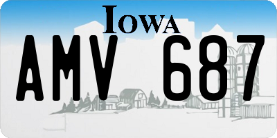 IA license plate AMV687