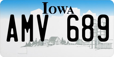 IA license plate AMV689
