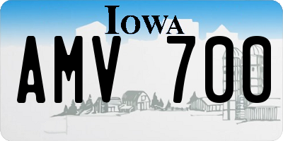 IA license plate AMV700