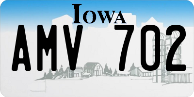 IA license plate AMV702