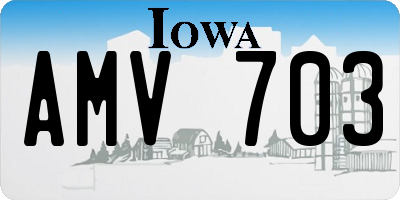 IA license plate AMV703