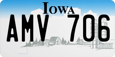 IA license plate AMV706