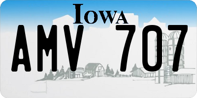 IA license plate AMV707