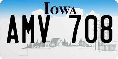 IA license plate AMV708