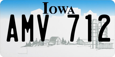 IA license plate AMV712