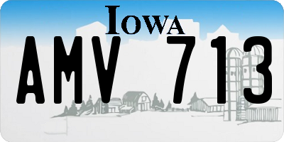 IA license plate AMV713