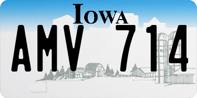 IA license plate AMV714