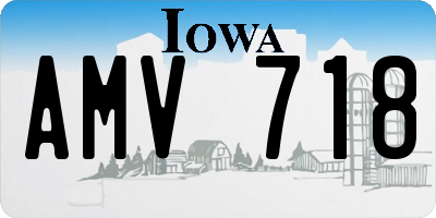 IA license plate AMV718