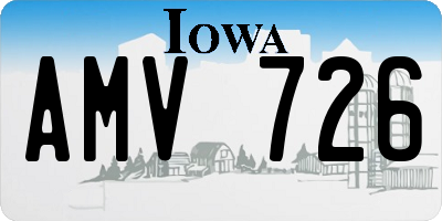 IA license plate AMV726