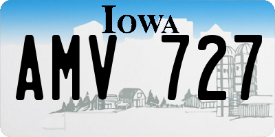 IA license plate AMV727