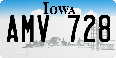 IA license plate AMV728