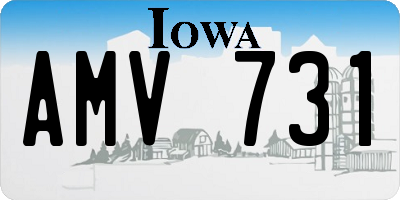 IA license plate AMV731
