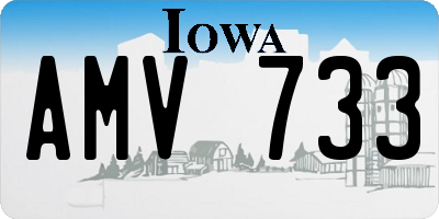IA license plate AMV733