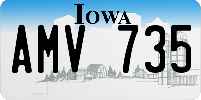 IA license plate AMV735
