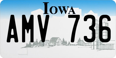 IA license plate AMV736