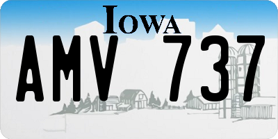 IA license plate AMV737