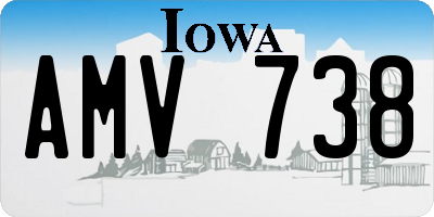 IA license plate AMV738