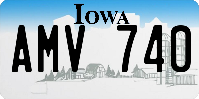 IA license plate AMV740