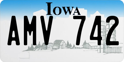 IA license plate AMV742