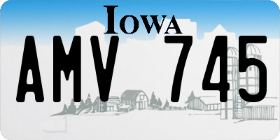 IA license plate AMV745